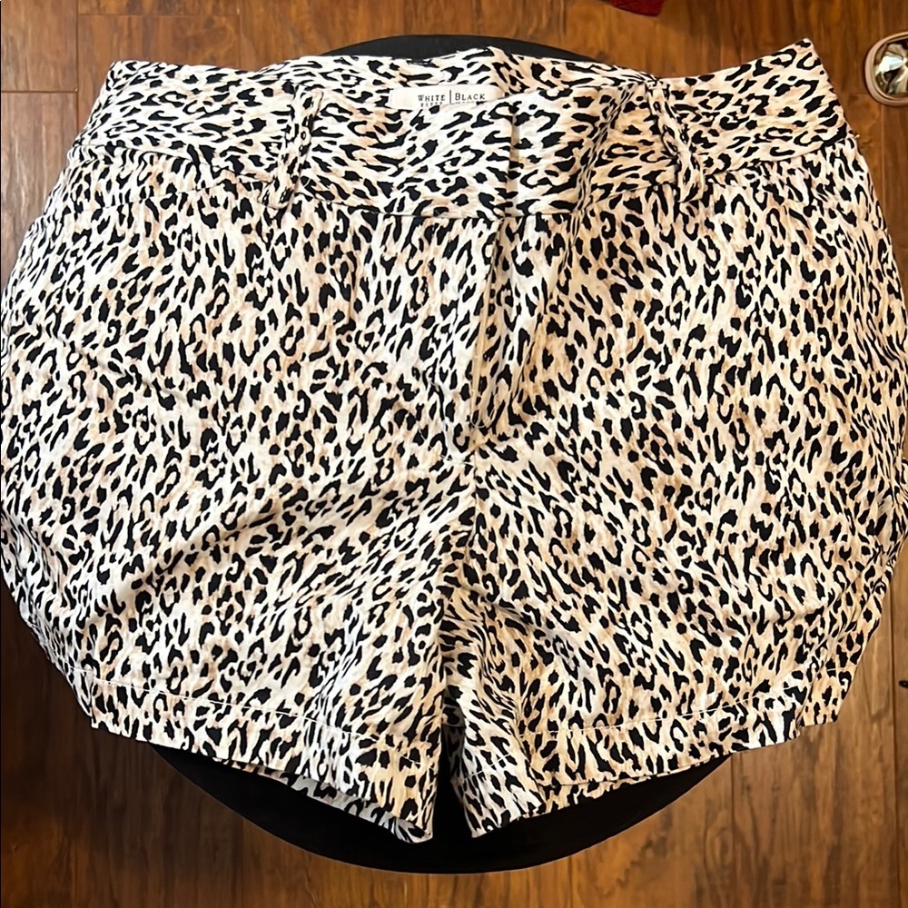 White House Black Market High Waist Black and White Shorts